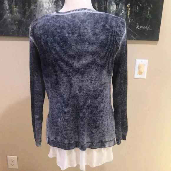 New York & Company Mixed Fabric Cotton Blend Scoop Neck Pullover Sweater-XL - Picture 2 of 8